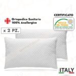 Coppia cuscini guanciali letto anallergico cotone Guanciale Fodera Trapuntata