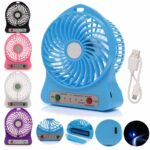 Mini VENTILATORE Portatile USB Ricaricabile Da Viaggio Led Ufficio Per Auto Casa