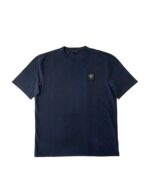T-shirt blu Blauer con logo nero