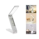Lampada Scrivania Touch con Calendario e Orologio Luce LED Regolabile Bianco - immagine 4