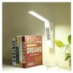 Lampada Scrivania Touch con Calendario e Orologio Luce LED Regolabile Bianco - immagine 6
