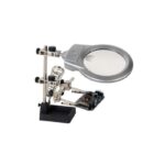 Lente di ingrandimento tavolo luce led pinze morsetti saldature terza mano 20 x - immagine 2