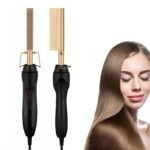 Pettine elettrico lisciante capelli lisci barba piastra ceramica crespo spazzola