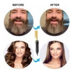 Pettine elettrico lisciante capelli lisci barba piastra ceramica crespo spazzola - immagine 3