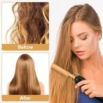 Pettine elettrico lisciante capelli lisci barba piastra ceramica crespo spazzola - immagine 4