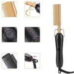 Pettine elettrico lisciante capelli lisci barba piastra ceramica crespo spazzola - immagine 5