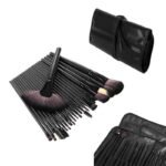 Set 24 pezzi pennelli trucco kit brush make up borsa astuccio custodia viaggio