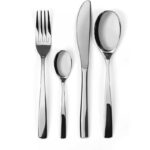 Set posate 24 pezzi servizio acciaio inox lucido inossidabile classico 6 persone