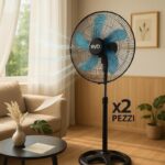 2 Ventilatori Ventilatore RYD piantana robusto 75W 18" Ø55cm 5 pale maxi aria - immagine 2