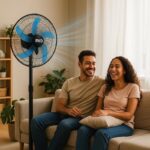 2 Ventilatori Ventilatore RYD piantana robusto 75W 18" Ø55cm 5 pale maxi aria - immagine 3
