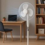 Ventilatore a piantana potente 45W pale 41 cm silenzioso aria fino 30mq bianco - immagine 2