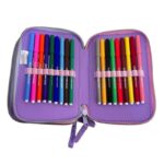 Astuccio Gabby's dollhouse completo 3 zip scuola elementare pennarelli Giotto - immagine 3