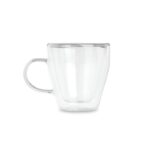 Set 6 tazze vetro borosilicato doppia parete 270 ml cappuccino the caffè manico - immagine 2