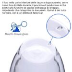 Set 6 tazze vetro borosilicato doppia parete 270 ml cappuccino the caffè manico - immagine 5