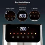 Friggitrice ad Aria professionale Digitale 8 programmi compatta 1400W 4,7 LT - immagine 5