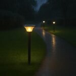 Lampada Lampione Solare Plafoniera da terra viale H84cm Led Calda o Bianca - immagine 5