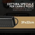 Bistecchiera ghisa rettangolare griglia antiaderente manici piastra 39x22 cm - immagine 3