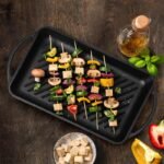 Bistecchiera ghisa rettangolare griglia antiaderente manici piastra 39x22 cm - immagine 5