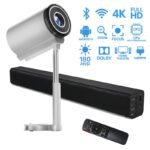 Proiettore con Soundbar Home Theatre 180ANSI 4K UHD Wifi 5G Android 13 CPU Fast