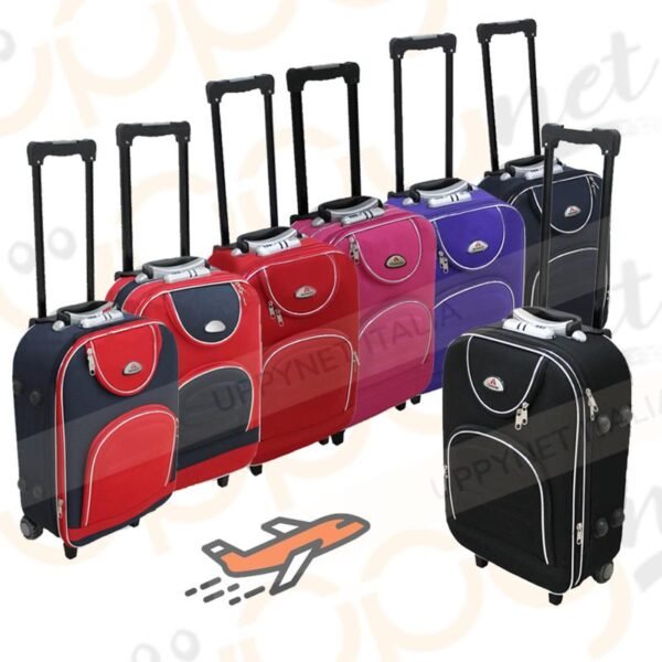 trolley bagaglio a mano tela con 2 ruote