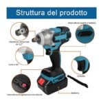 Kit 3 in 1 Trapano Tassellatore, Smerigliatrice, Avvitatore impulsi a batteria - immagine 5