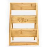 Portaspezie cucina bamboo bambu legno mensole organizer supporto 4 ripiani - immagine 2