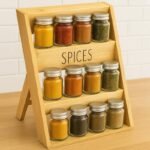 Portaspezie cucina bamboo bambu legno mensole organizer supporto 4 ripiani - immagine 5