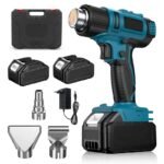 Pistola termica aria calda a batteria termosoffiatore doppia batteria 1200W 550°