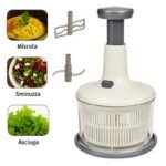 Tritatutto Manuale a pressione 3 in 1 Monta Asciuga Trita Verdure Carne Ghiaccio