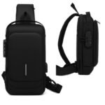 Zaino Monospalla Antifurto Borsa da Petto Marsupio Uomo Impermeabile Borsello - immagine 2