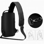 Zaino Monospalla Antifurto Borsa da Petto Marsupio Uomo Impermeabile Borsello - immagine 3