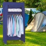 Armadio guardaroba tessuto TNT appendiabiti organizzatore campeggio 70x46x148 - immagine 2