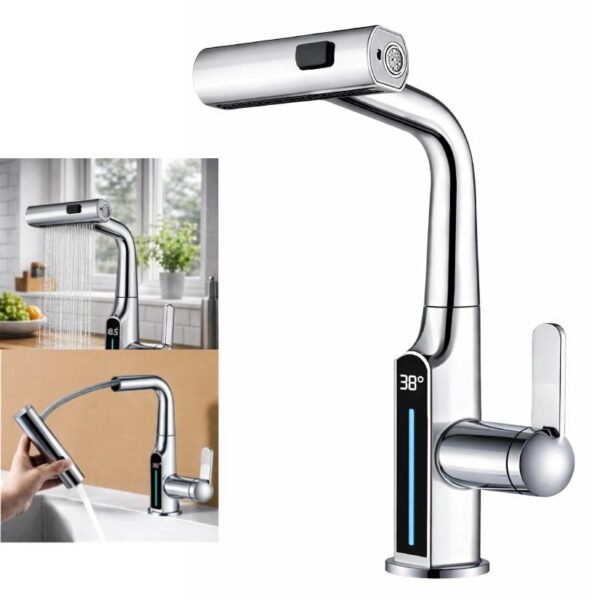 Rubinetto cromo Miscelatore display con temperatura