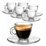 set 6 tazzine vetro piattino