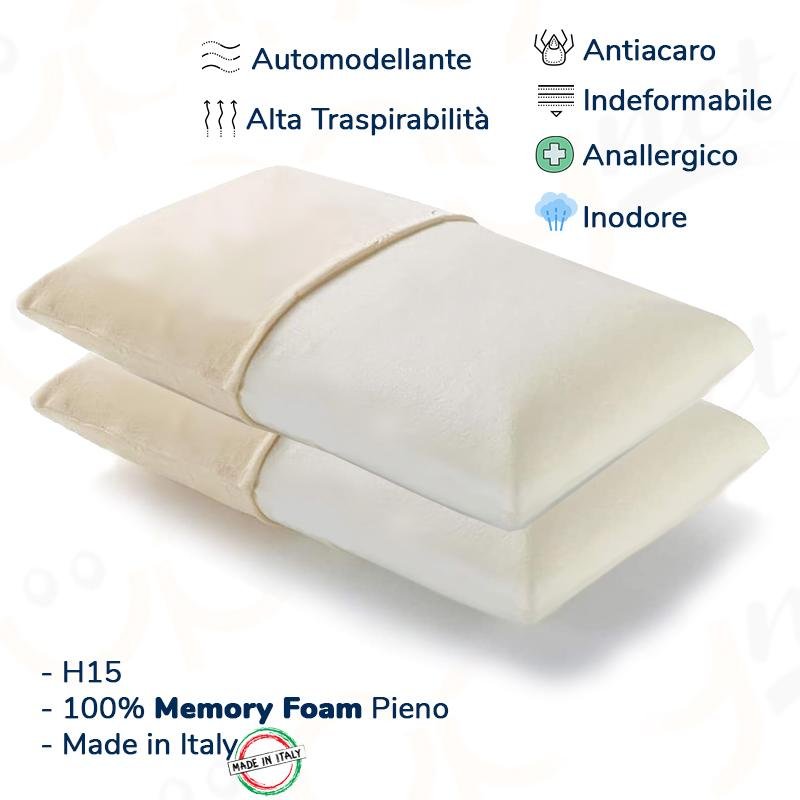 Coppia Cuscini Guanciale 100% Memory Foam
