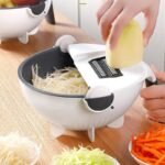 Ciotola Patate affetta verdure lava e scola acqua cestello rotante trita manuale - immagine 3