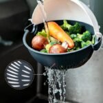 Ciotola Patate affetta verdure lava e scola acqua cestello rotante trita manuale - immagine 5