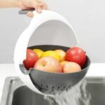 Ciotola Patate affetta verdure lava e scola acqua cestello rotante trita manuale - immagine 7