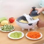 Ciotola Patate affetta verdure lava e scola acqua cestello rotante trita manuale - immagine 8