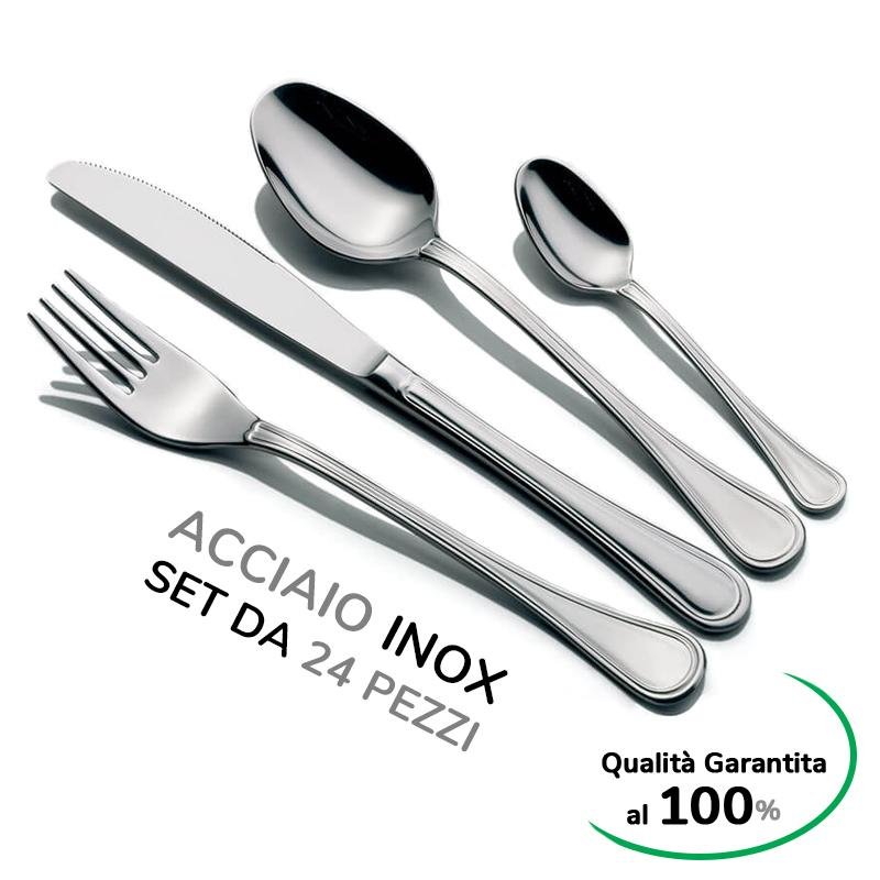 SET DI POSATE 24 PEZZI IN ACCIAIO INOX