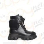 Scarpe donna stivali stivaletti anfibi biker carrarmato borsellino boots neri - immagine 2