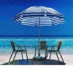 Ombrellone Mare 180 cm Telo Nylon Protezione Uv Parasole Spiaggia Vacanze Sole - immagine 2