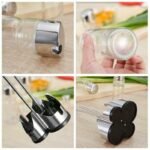 SET 4 PZ OLIERA ACCIAIO OLIO ACETO SALE PEPE STAND TAVOLO CUCINA INSALATA CASA - immagine 4