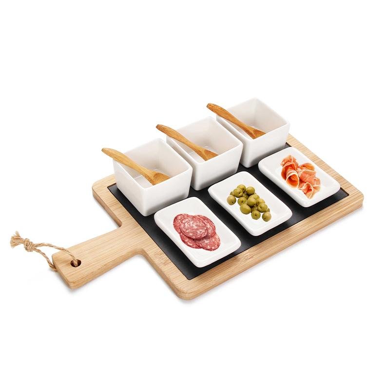 antipastiera con 6 ciotoline e 3 cucchiaini