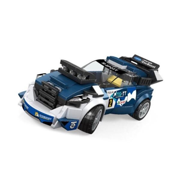costruzioni mattoncini auto corsa blu