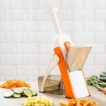 MANDOLINA AFFETTAVERDURE REGOLABILE VASCHETTA AFFETTATRICE MANUALE TAGLIA CUCINA - immagine 4