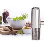 Macinapepe elettrico automatico gravità LED sale pepe macinino acciaio inox - immagine 3