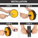 Ruota addominali attrezzo palestra fitness allenamento muscoli con tappetino - immagine 3