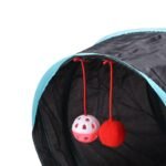 Tunnel gioco gatti palline passatempo gatto pieghevole interattivo 2 uscite - immagine 2