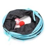 Tunnel gioco gatti palline passatempo gatto pieghevole interattivo 2 uscite - immagine 3